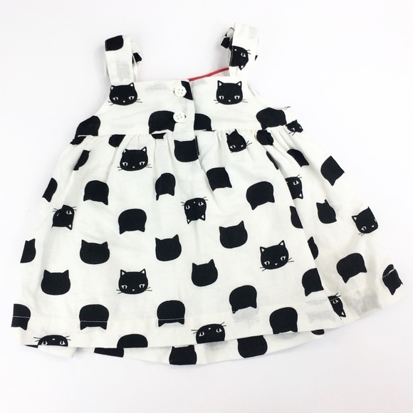EUC Black & White Kitty Cat Dress - 0-3 Mo… - Picture 2 of 7